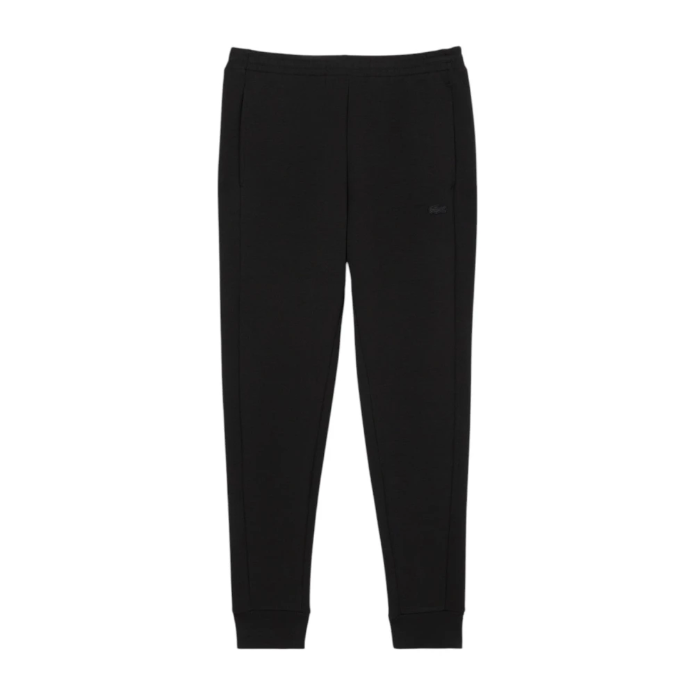 Lacoste Zwarte Jersey Sweatpants Minimalistisch Ontwerp Black Heren