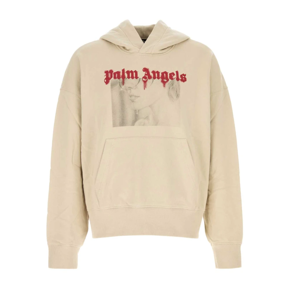 Palm Angels Oversized Sand Katoenen Sweatshirt Beige Heren