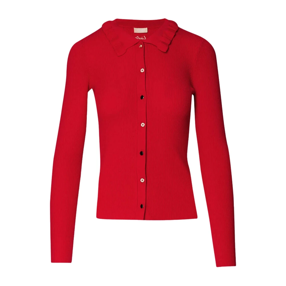 Liu Jo Rode Vest met Ruchekraag Red Dames