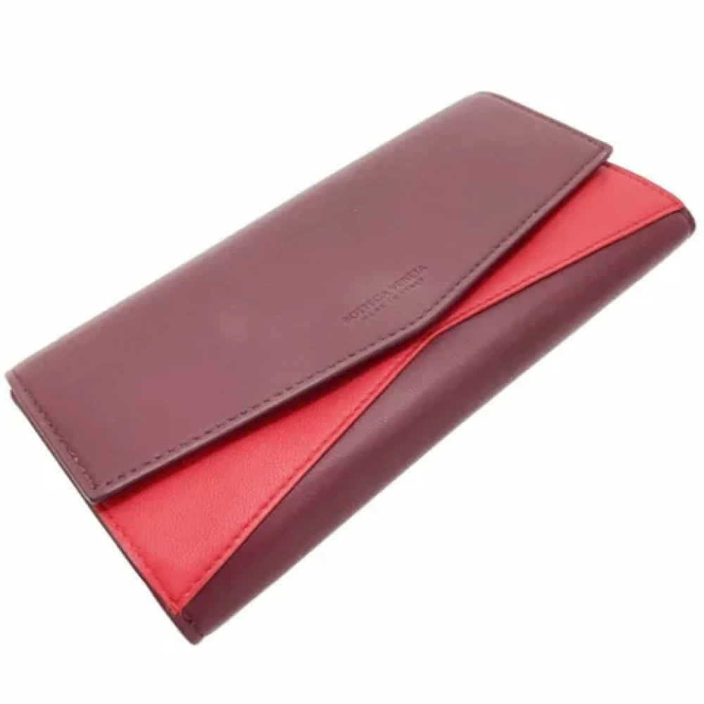 Bottega Veneta Vintage Pre-owned Leather wallets Red Dames