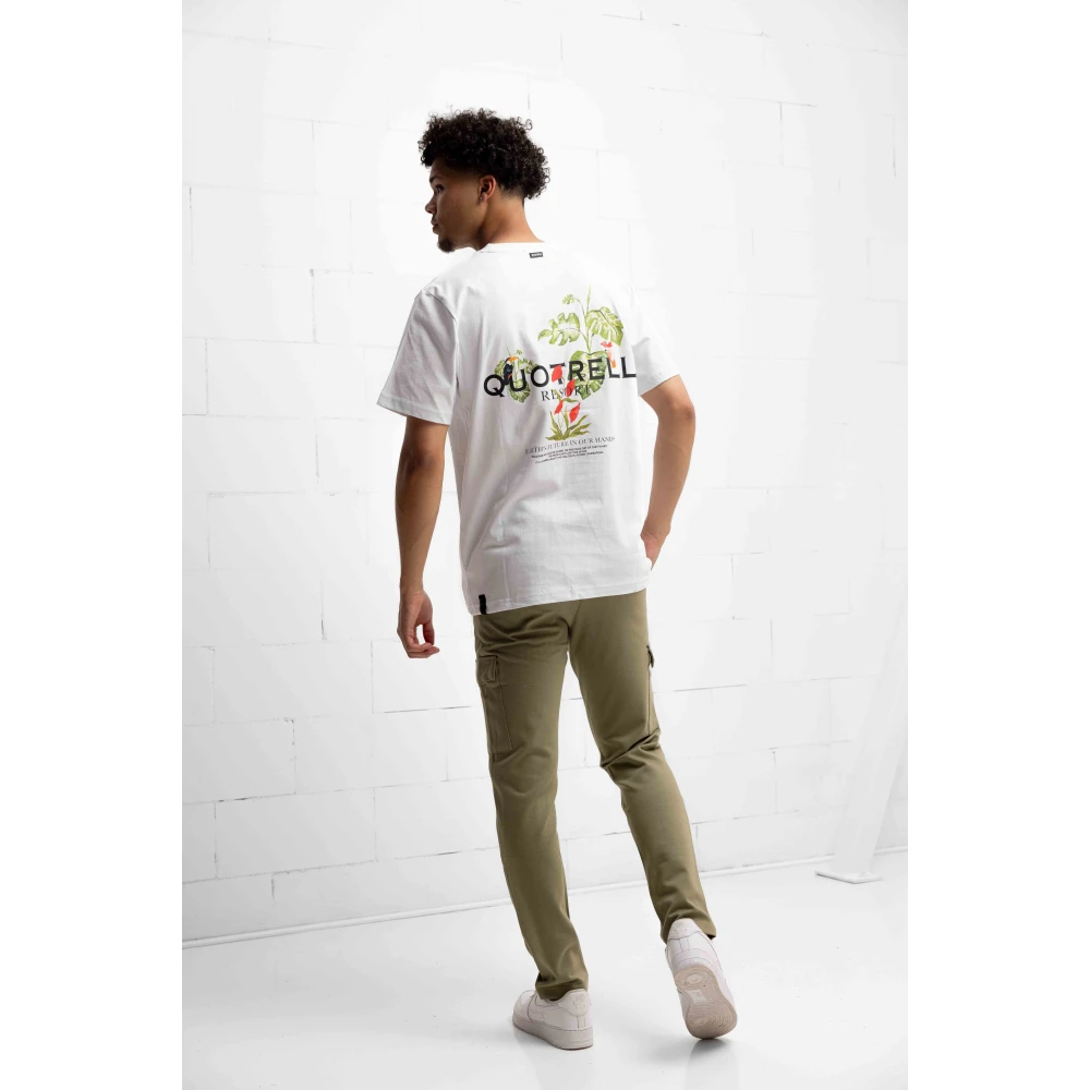 Quotrell Bloemen T-shirt Heren Wit White Heren
