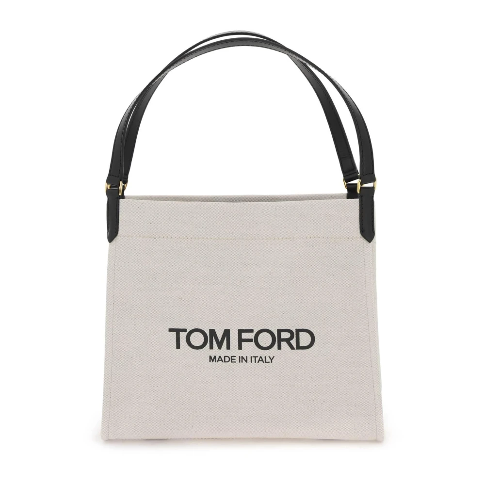 Tom Ford Amalfi Tote Bag met Bedrukt Logo Beige Dames