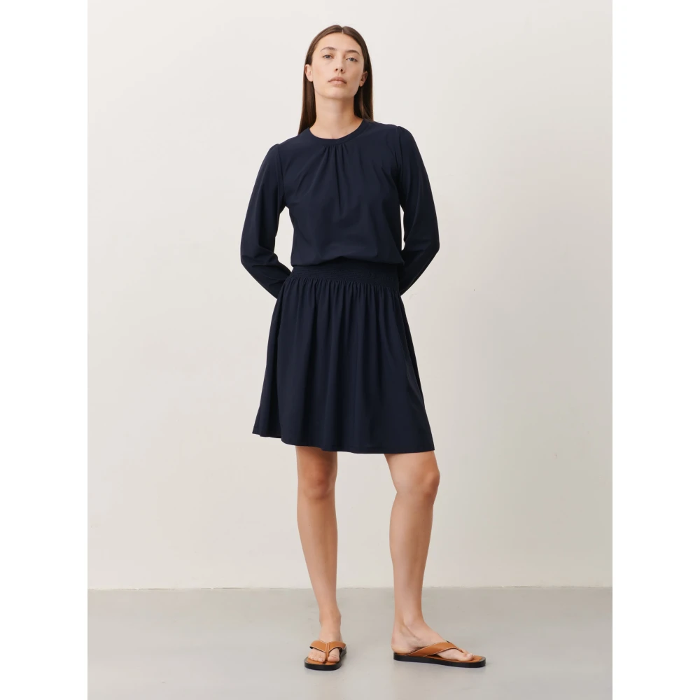 Jane Lushka Blauwe Technische Jersey Jurk Blue Dames