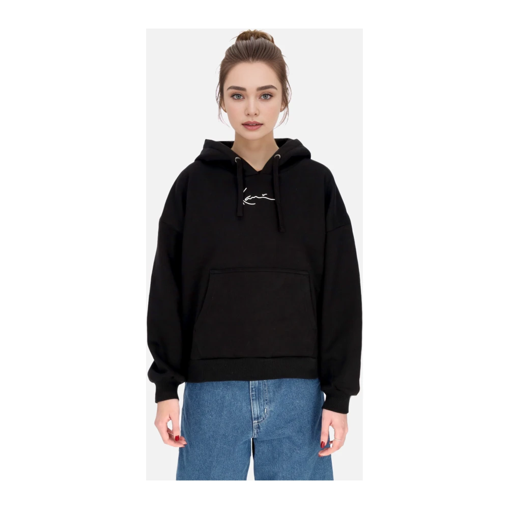 Karl Kani Zwarte Lange Mouw Hoodie Sweatshirt Black Dames