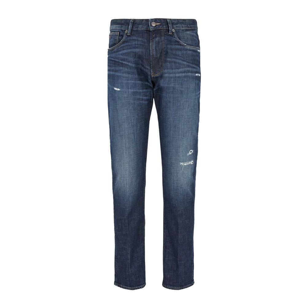 Emporio Armani Slim Fit Denim Jeans Lage Taille Blue Heren
