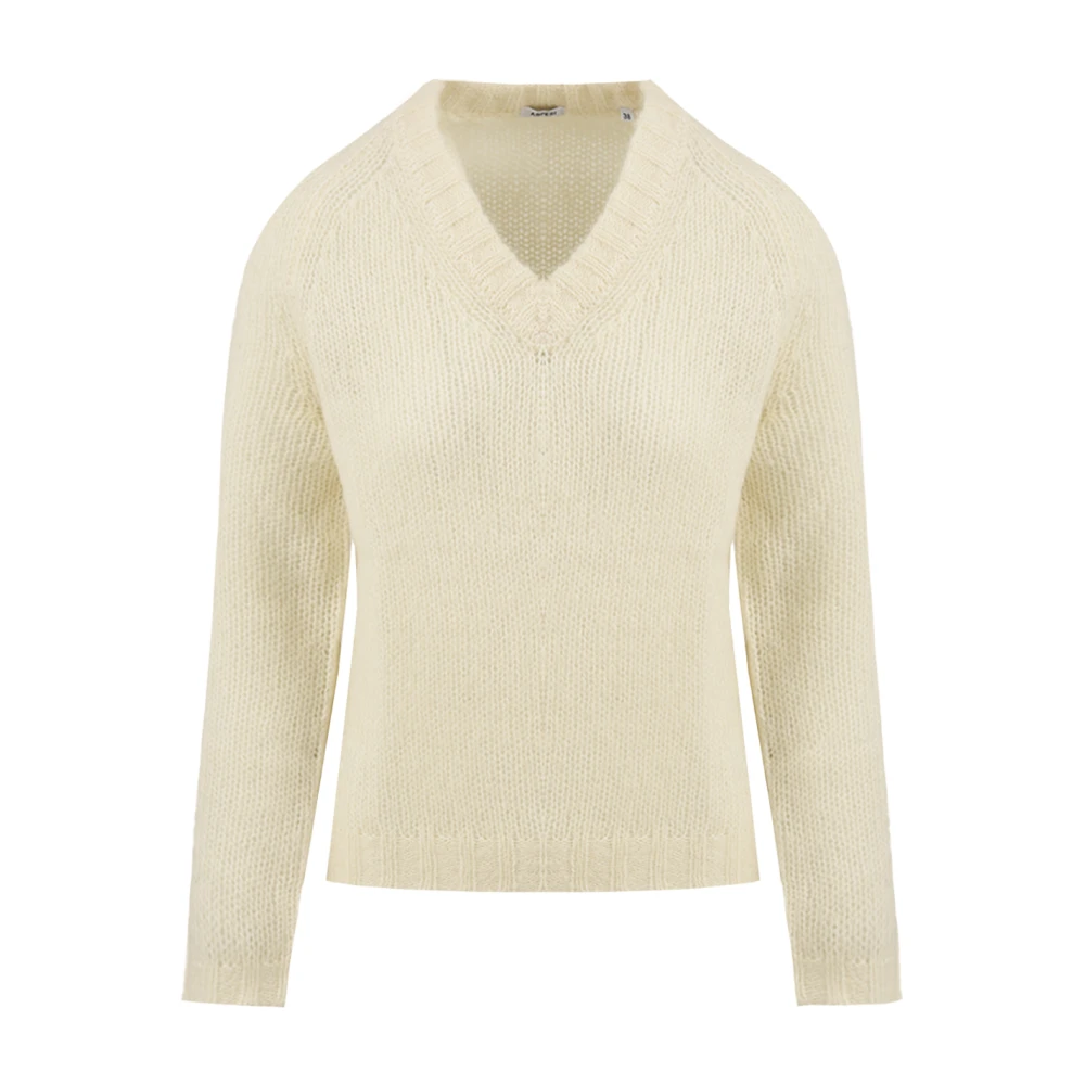 Aspesi Women's Beige V-Neck Knitwear - V-Neck Knitwear - M - Knitwear