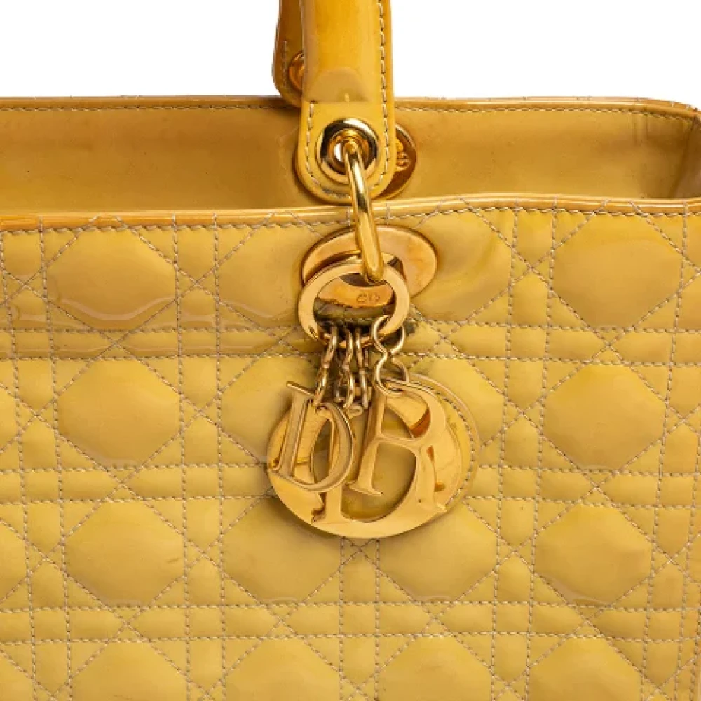 Dior Vintage Pre-owned Leather totes Yellow Dames