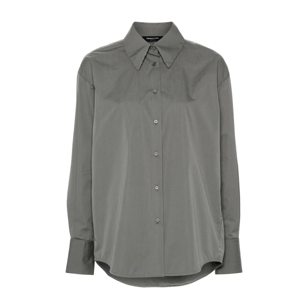 Fabiana Filippi Grijze Poplin Overhemd Gray Dames