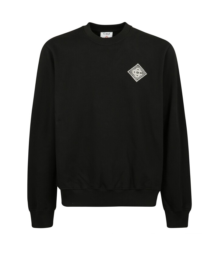 sweat-shirt-noir-avec-applique-col-rond