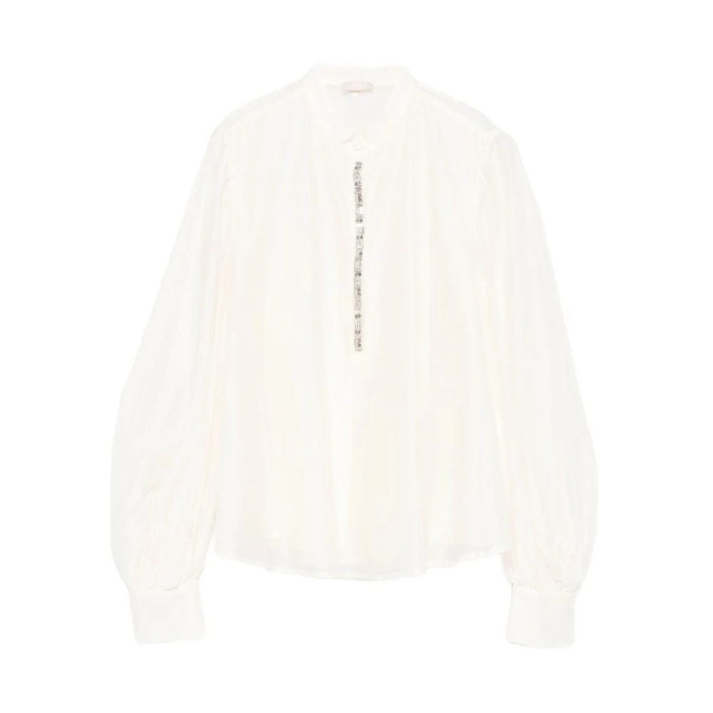 Liu Jo Women's White Blouse With Jewel Embroidery