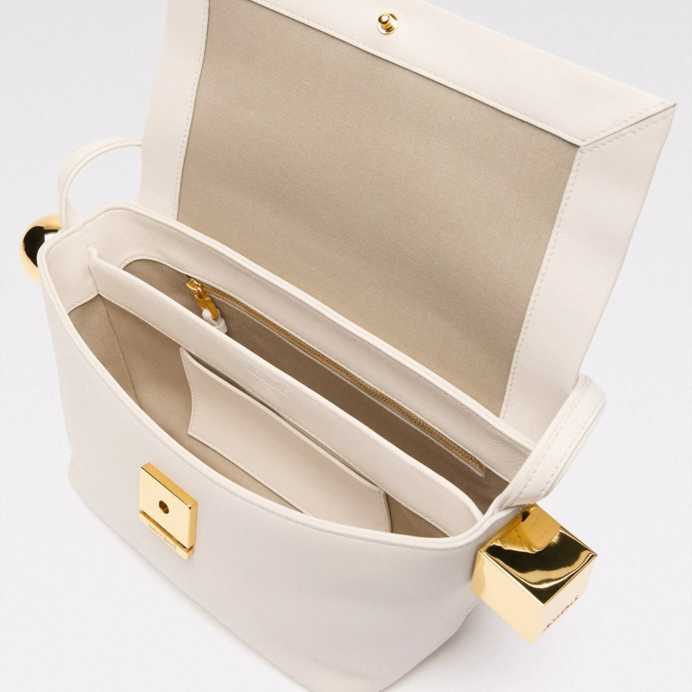 Jacquemus Ivoor Leren Schoudertas White Dames