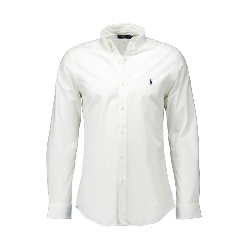 Ralph Lauren Tijdloos Wit Slim Fit Polo Overhemd met Klassieke Kraag White Heren