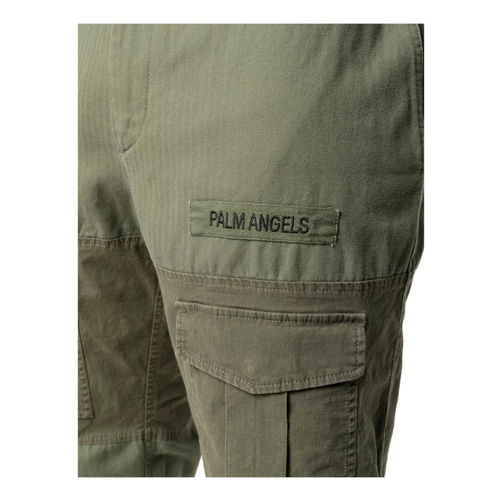 Palm Angels Katoenen Trekkoordbroek Green Heren