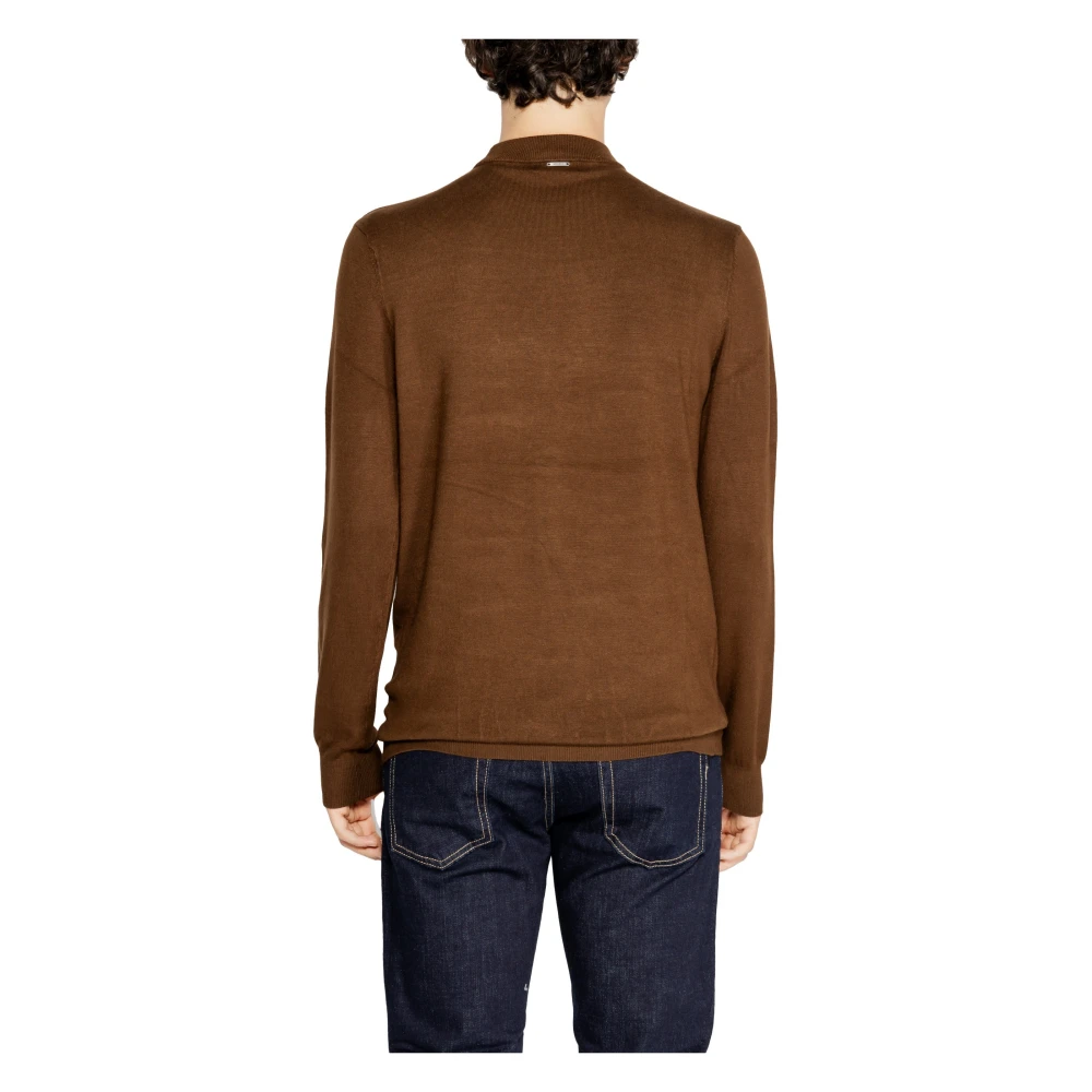 Antony Morato Bruine Lange Mouw Gebreide Heren Herfst Winter Brown Heren