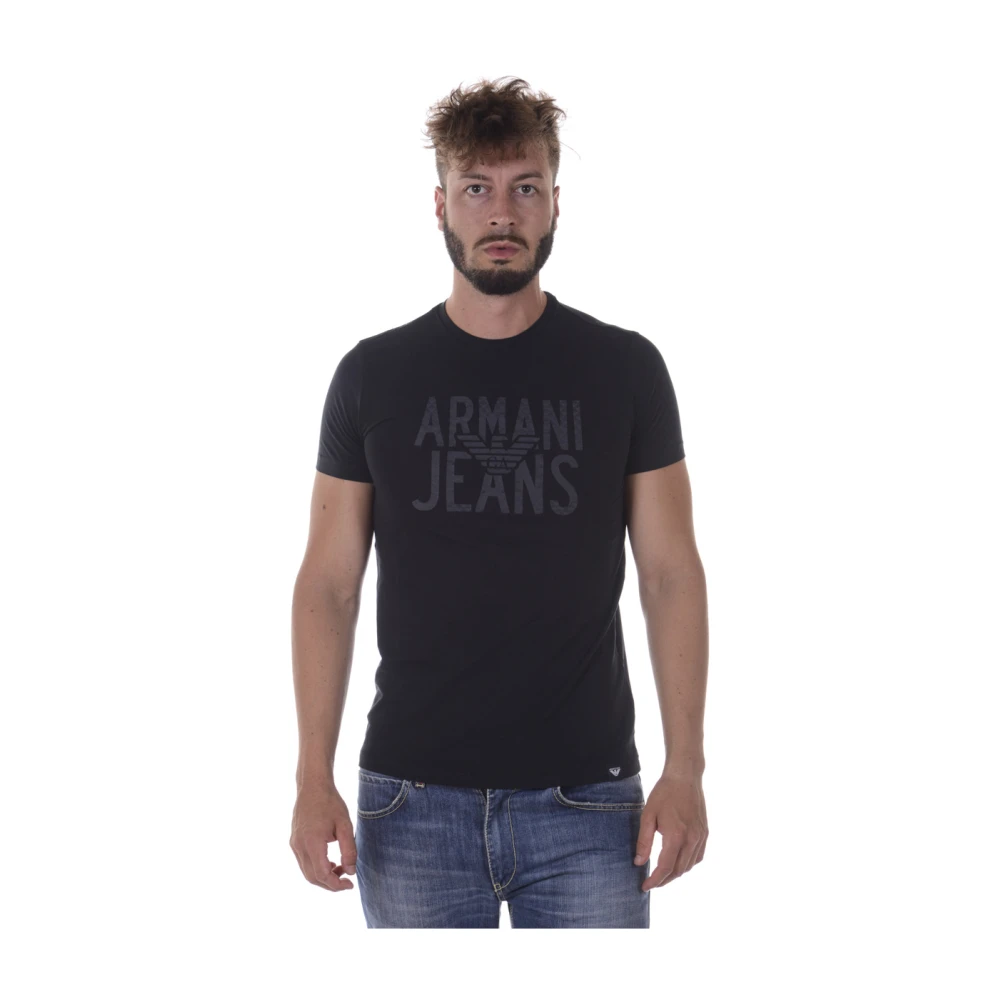 Armani Jeans Mannelijk Blauw Tops Heren, 2XL, Katoen, T-Shirt
