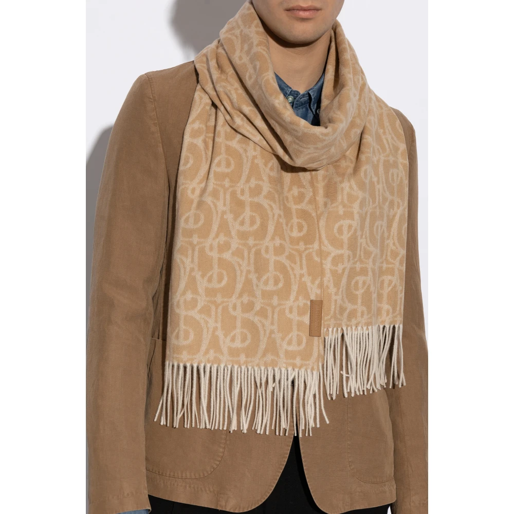 Burberry Kasjmier sjaal met franjes Beige Unisex