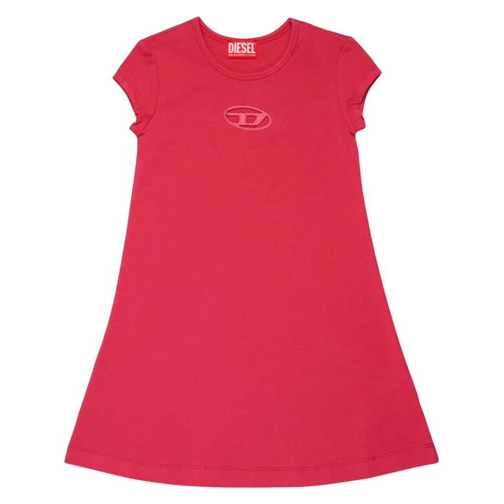 Diesel Girls Red Dresses, 12 Y, Oval D T-Shirt Dress