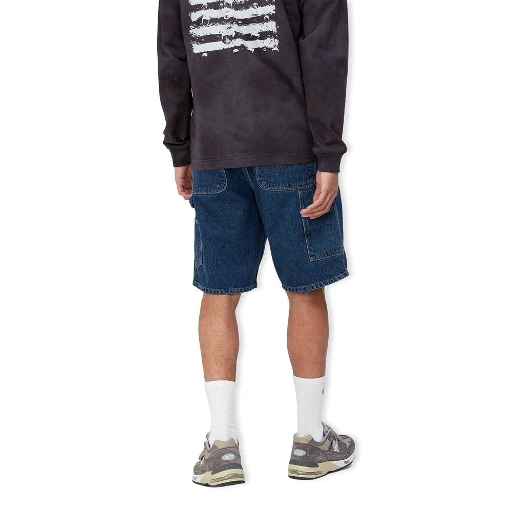 Carhartt WIP Relaxed Fit Denim Knie Shorts Blue Heren