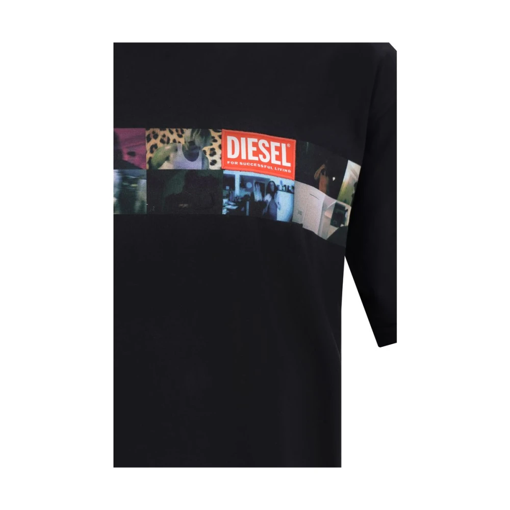 Diesel Monochrome Logo T-shirt Black Heren