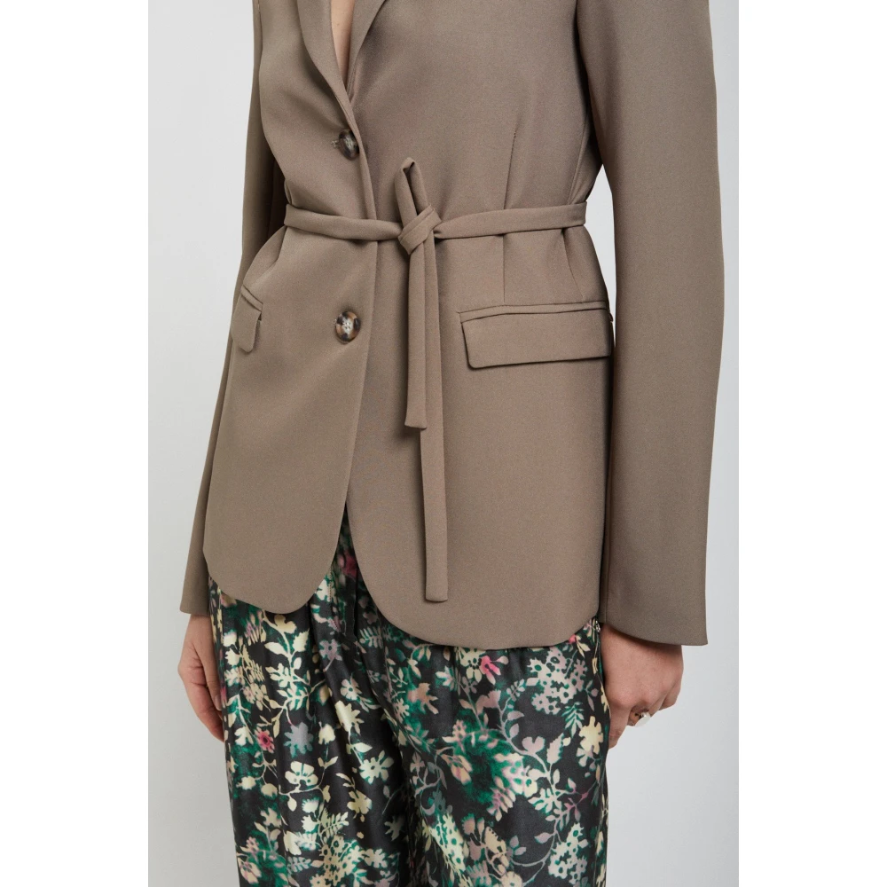 Ottod'Ame Elegante Dames 2-Knoop Blazer Brown Dames