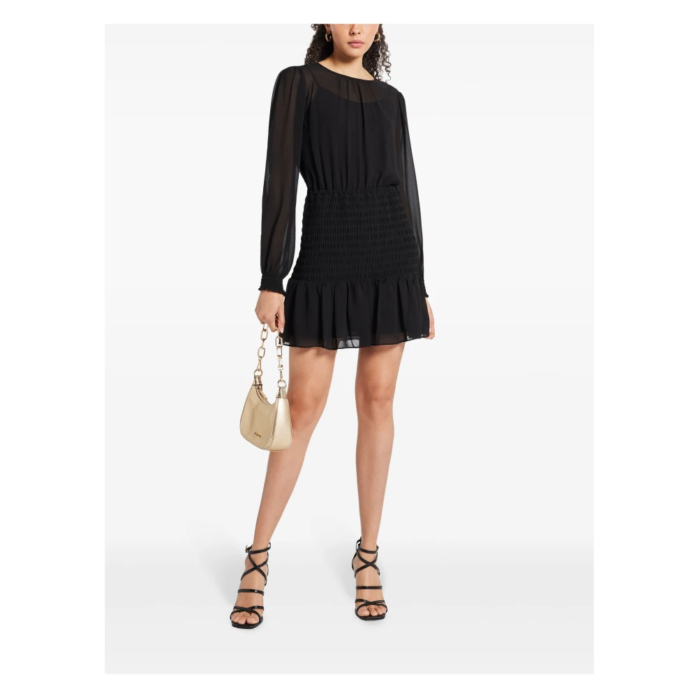 Michael Kors Zwarte Smock Mini Jurk Black Dames