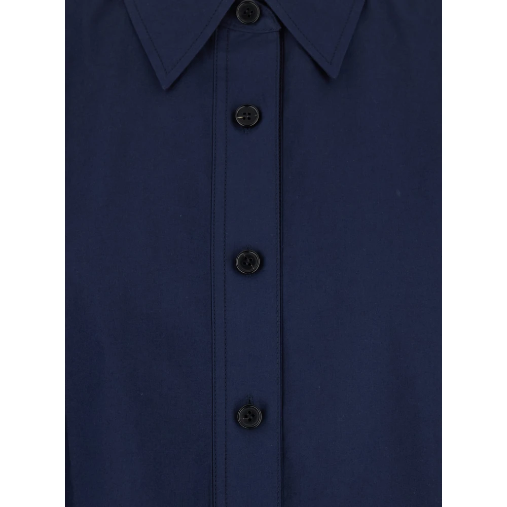 LOW Classic Blauwe Shirt met Puntkraag van Katoen Vrouw Blue Dames