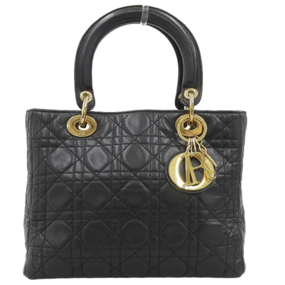 Dior Vintage Pre-owned Leather handbags Black Dames