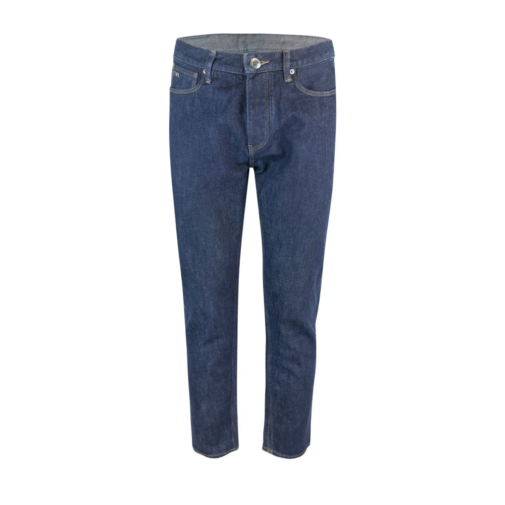 Emporio Armani Blauwe Jeans 5-Pocket Rits Knoopsluiting Blue Heren