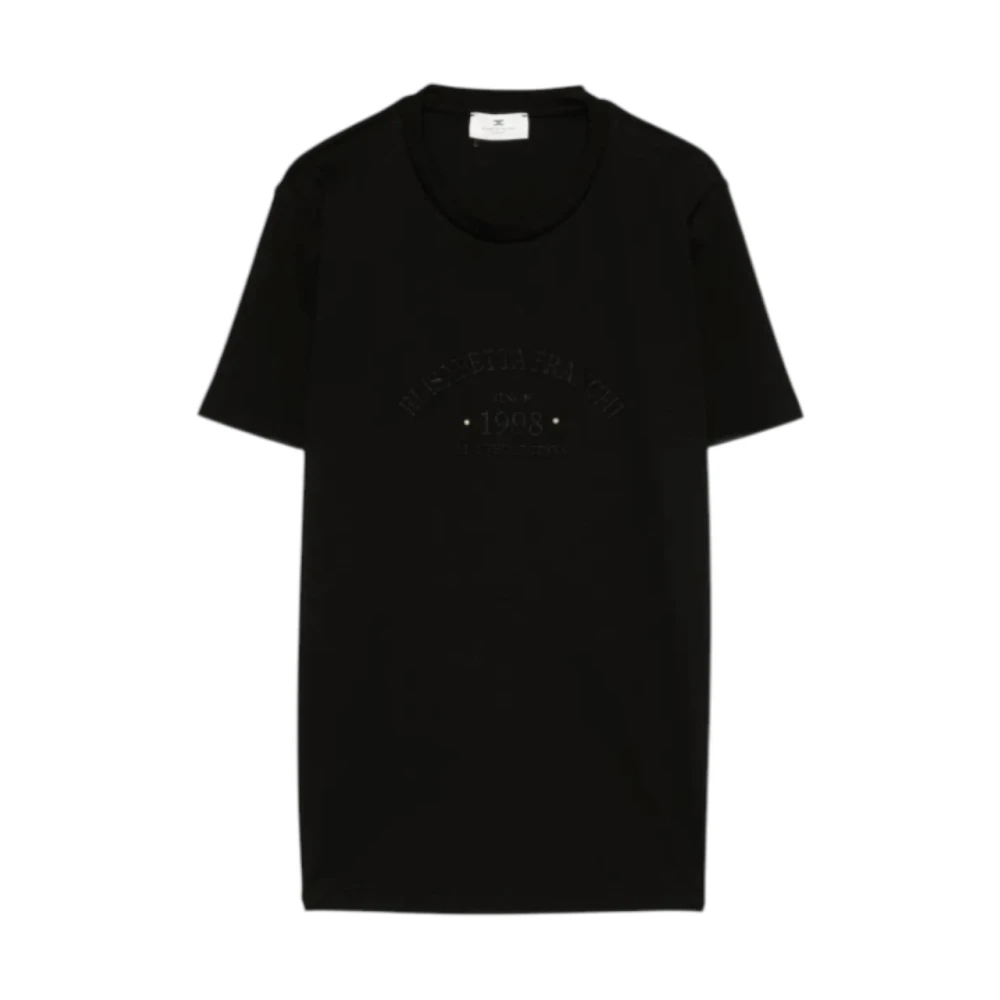 Elisabetta Franchi Black Logo T-Shirt - Female - T-Shirts - 2XL - Tops