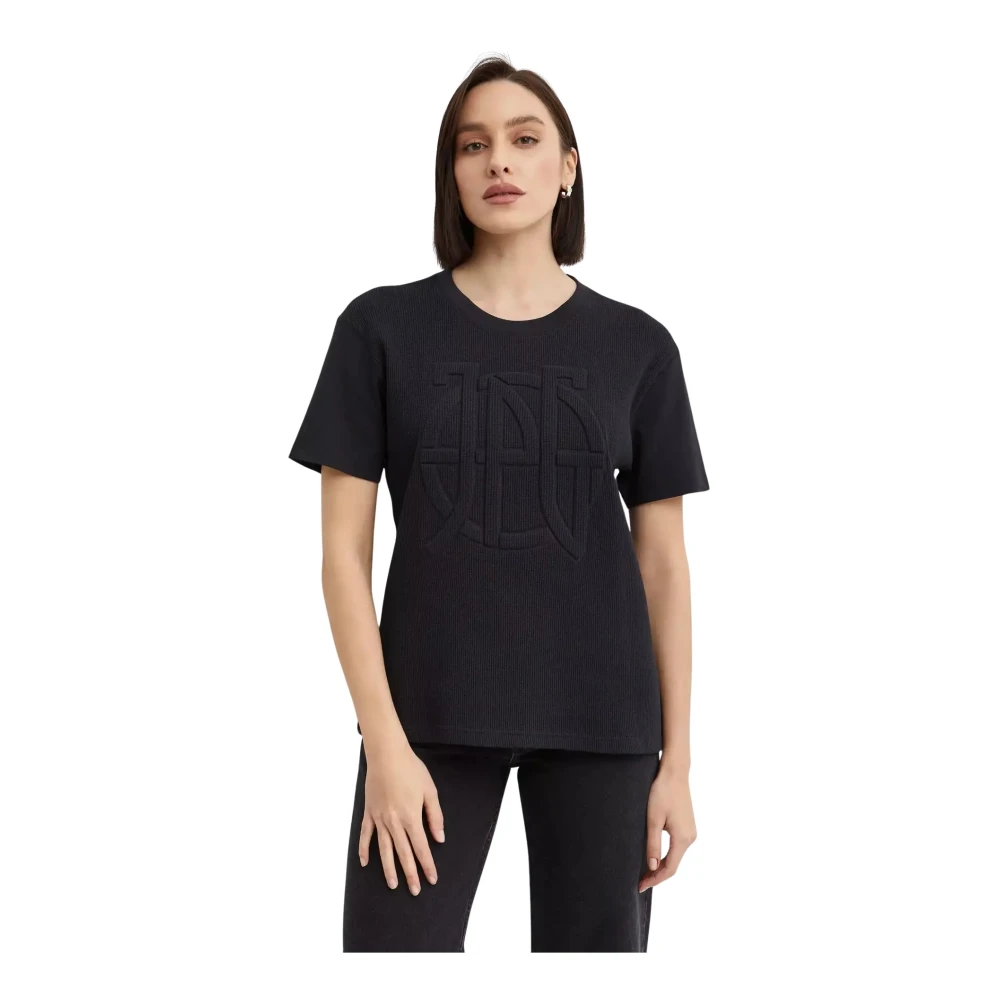 Jean Paul Gaultier Zwart Logo In reliëf Oversized T-shirt Black Dames