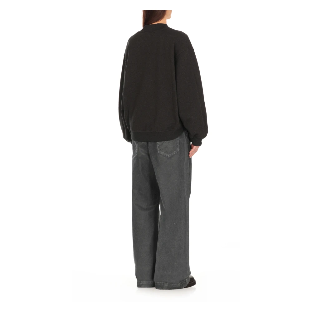 The Attico Zwarte Katoenen V-Hals Sweatshirt Black Dames