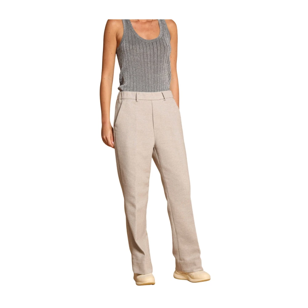 Mason's Gezellige Straight Chino Broek in Wol-Efffect Katoen Gray Dames
