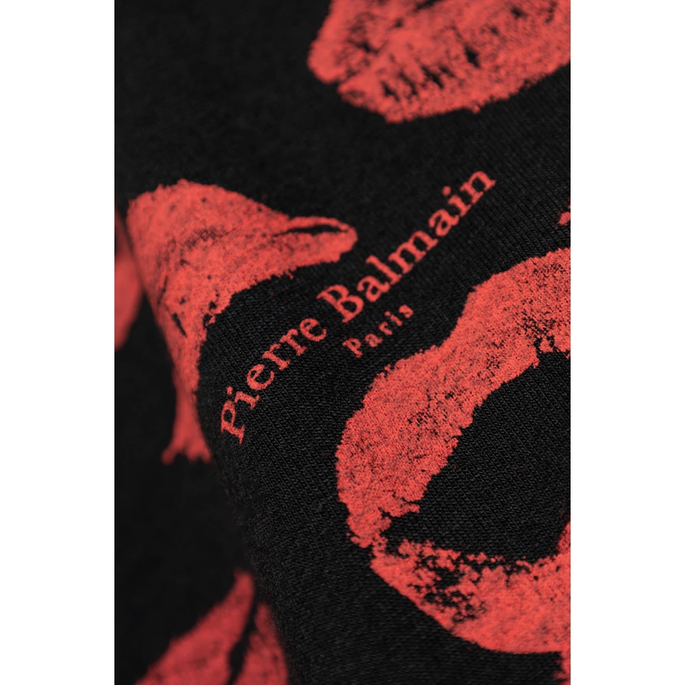 Balmain T-shirt met print Black Heren