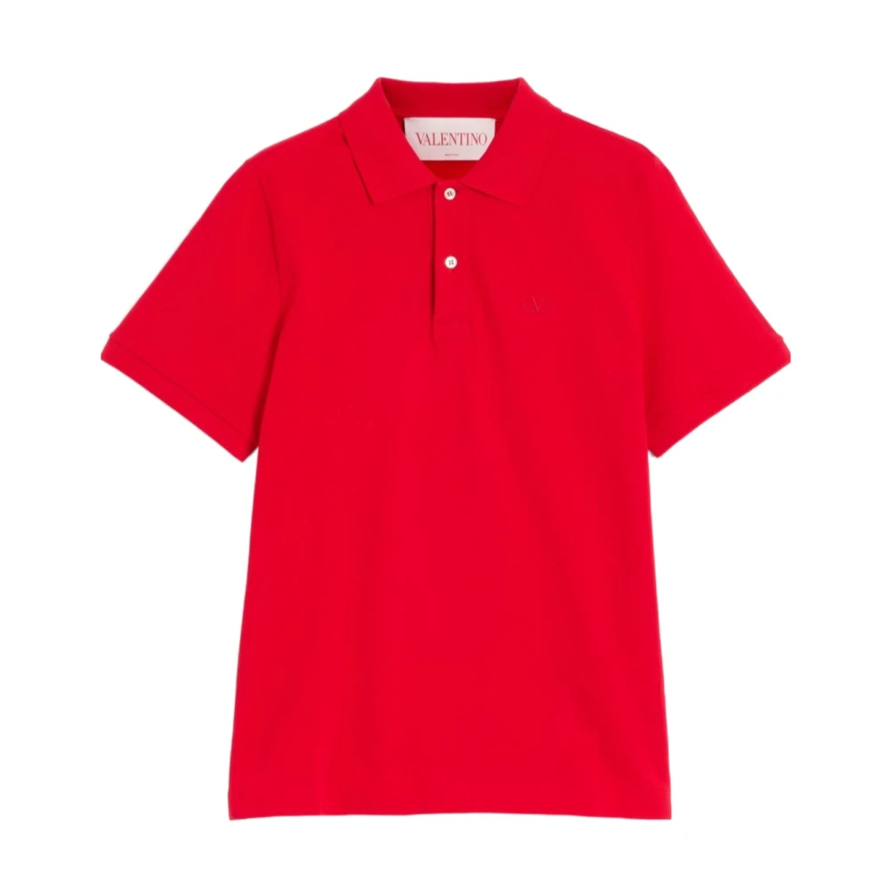 Valentino Straight cut VLogo Signature Polo Red Heren