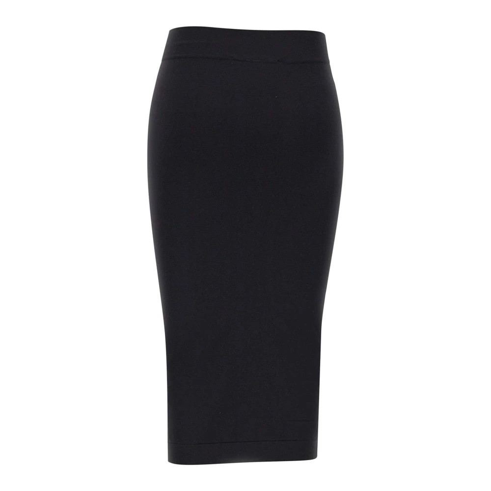 Andrea Adamo Zwarte Sculpting Lycra Rok Italië Black Dames