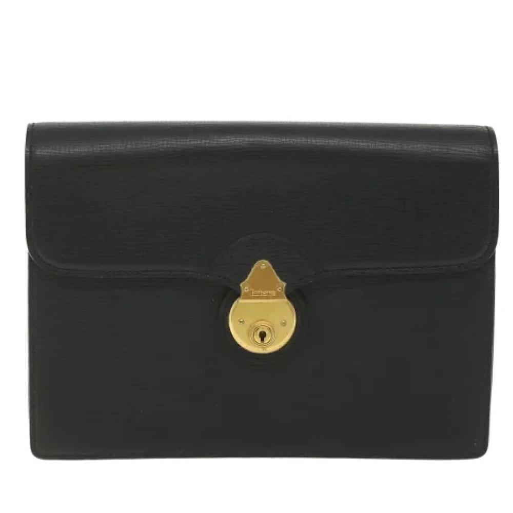 Burberry Vintage Pre-owned Leather clutches Black Dames