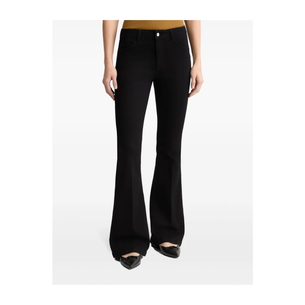 Liu Jo Zwarte Klassieke Jeans met Logo Plaque Black Dames
