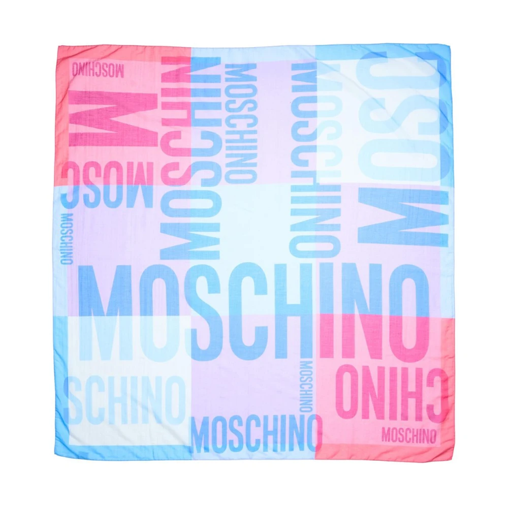 Moschino Blauwe Zijden Sjaal Elegante Stijl Multicolor Dames