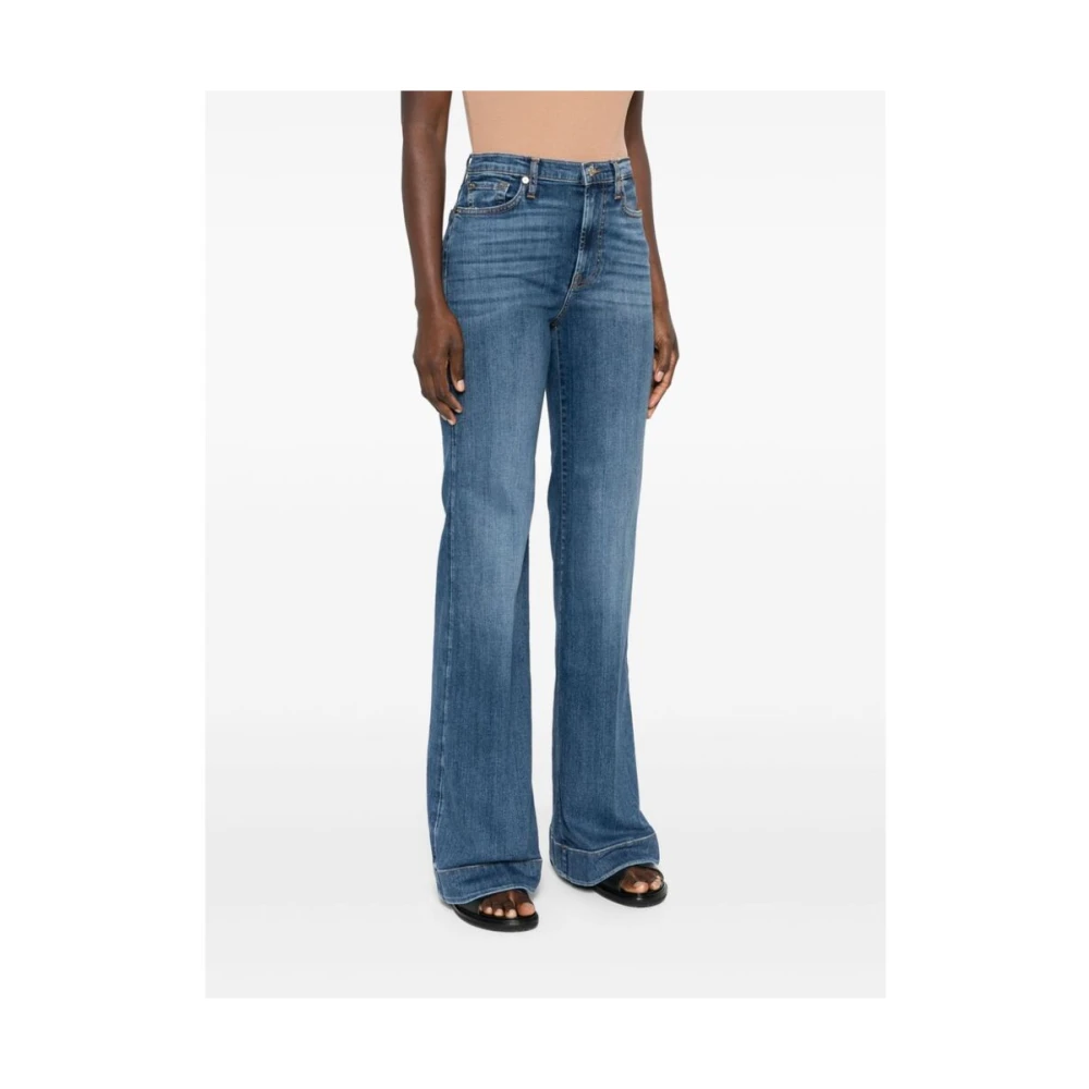 7 For All Mankind Hoge taille uitlopende spijkerbroek Blue Dames