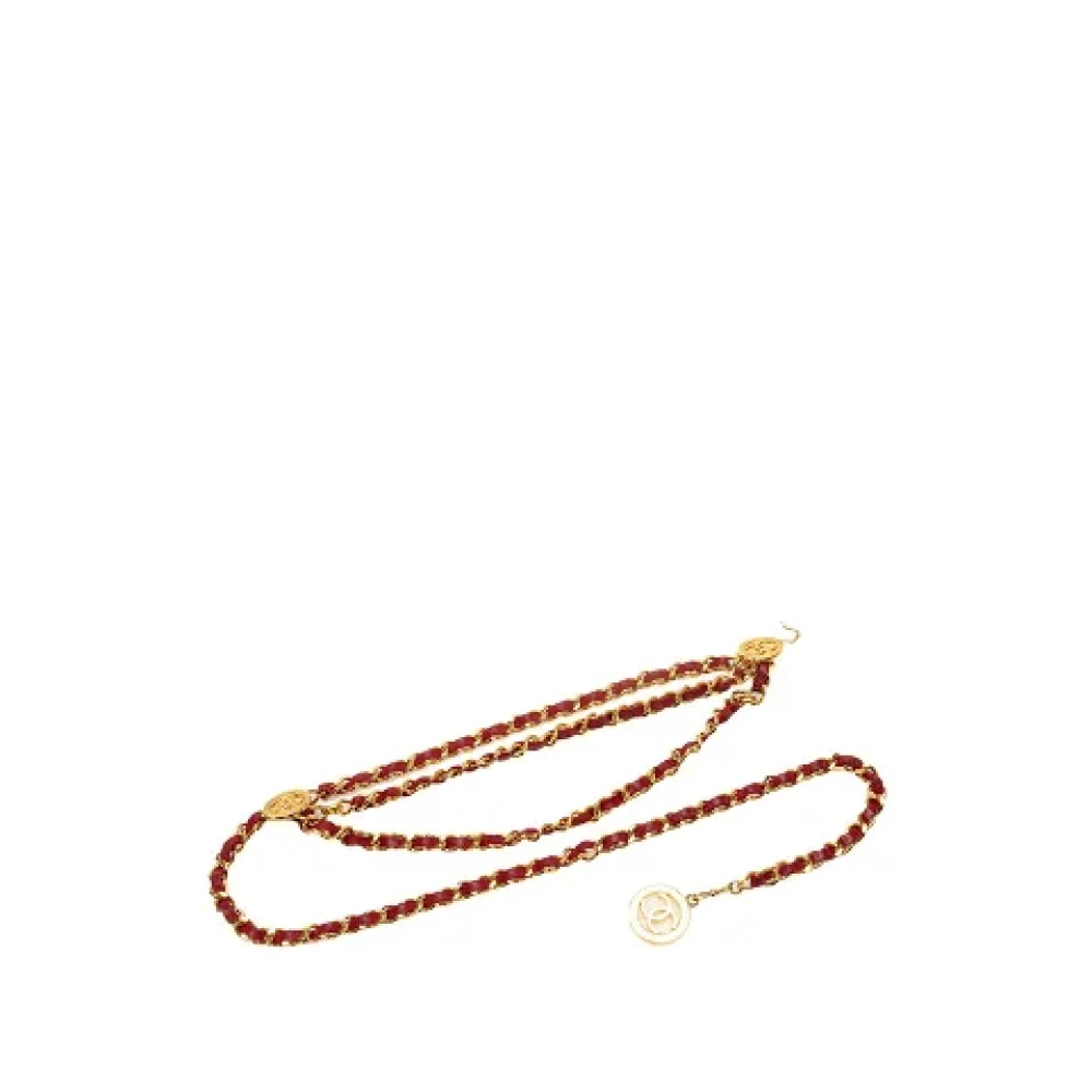Chanel Vintage Pre-owned Leather belts Red Dames