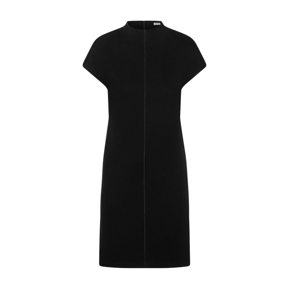 SPORTMAX Lora Midi Jurk met Opstaande Kraag Black Dames