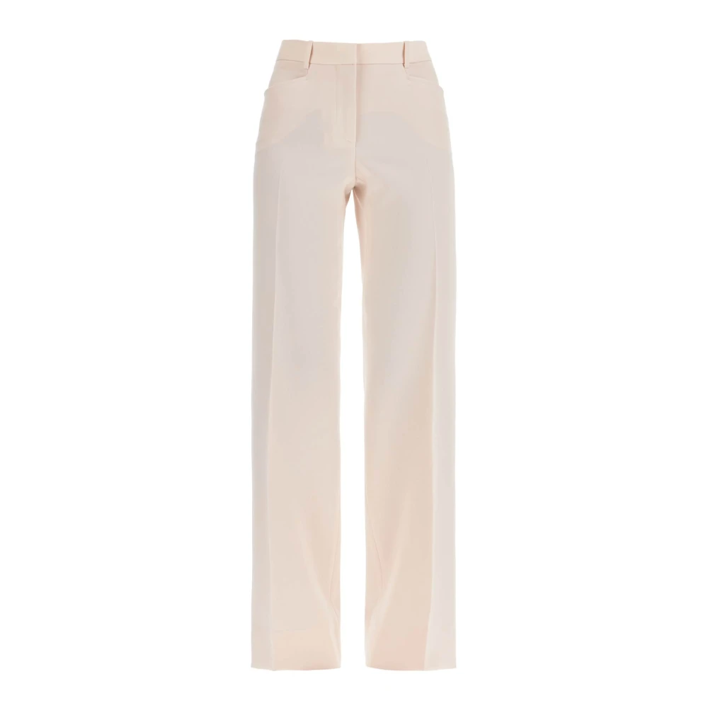 Tom Ford Wijde Pijp Wollen Broek Lichtroze Pink Dames