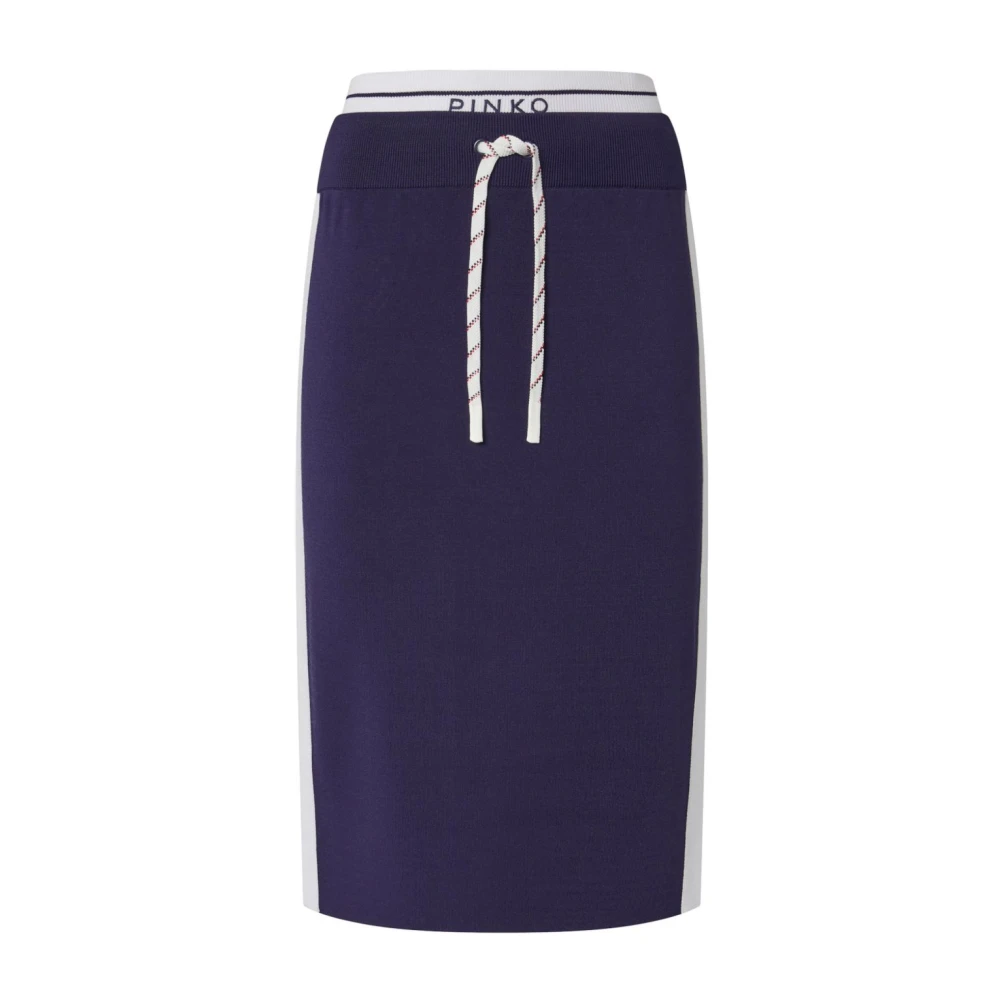 Pinko Technische Fleece Rok Marmolada Stijl Blue Dames