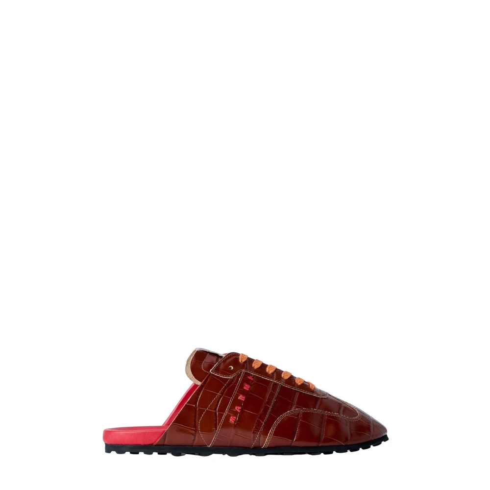 Marni Men's Brown Laced Leather Mules - Man Mules Eu - 40 - Image 2