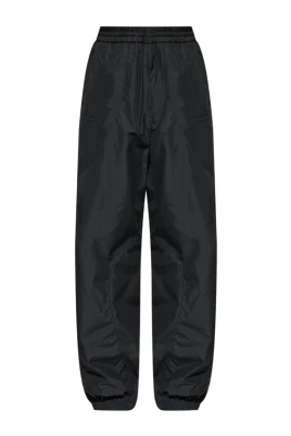 Couture Seam Mix Material Cut-Out Jogger Pants