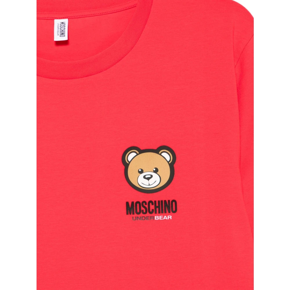 Moschino Rode Crew Neck T-shirts en Polos Red Heren