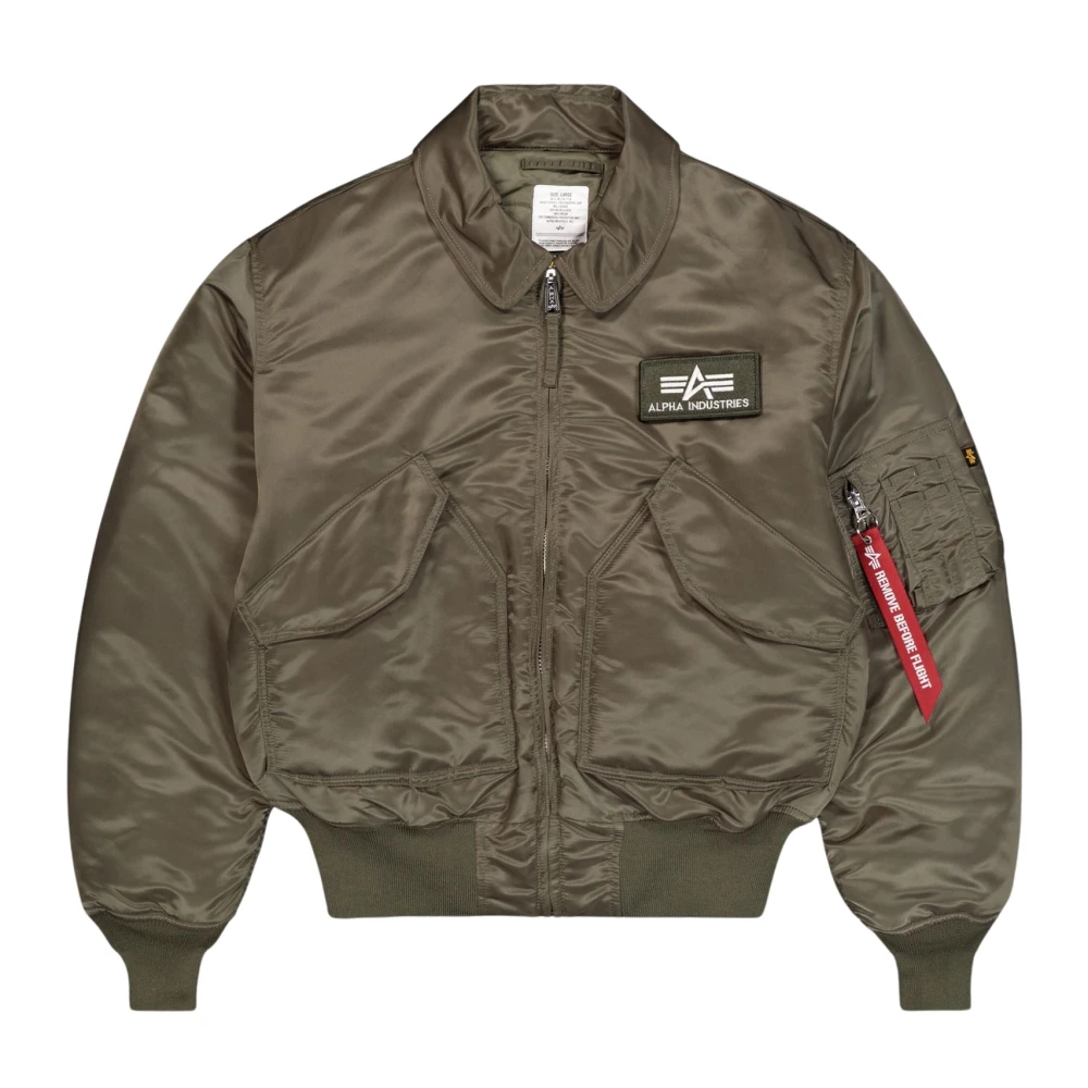 Alpha Industries Uomo Verde Giacca Bomber Con Toppe Salvia - Immagine 3