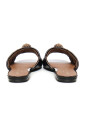 sandales-noires-en-cuir-verni-avec-aigle-dore