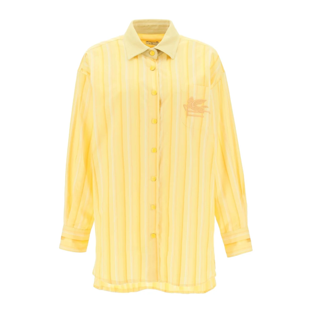 Etro Randig Mini Skjortklänning Yellow, Dam