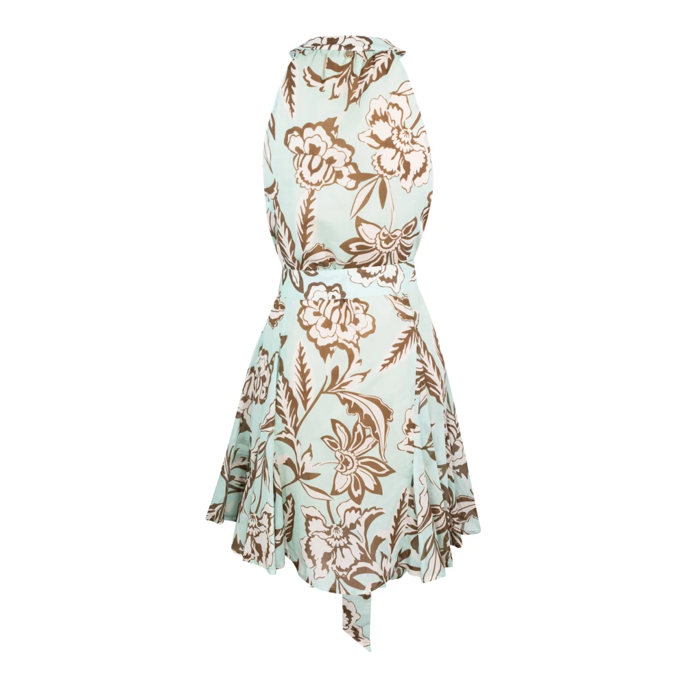 Liu Jo Blauwe Bloemen Katoenen Jurk Multicolor Dames